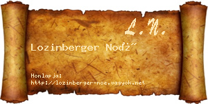 Lozinberger Noé névjegykártya